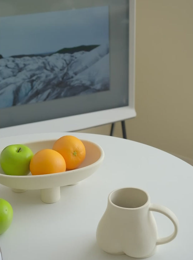 Ceramic Fruit Plate - Three-legged Oval Bowl For Kitchen Counter